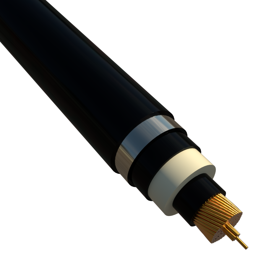 Copper conductor with lead sheath screen