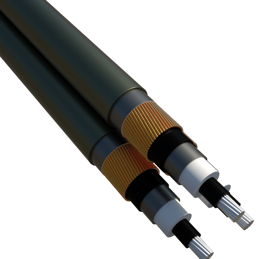Three cores bundled overhead cables