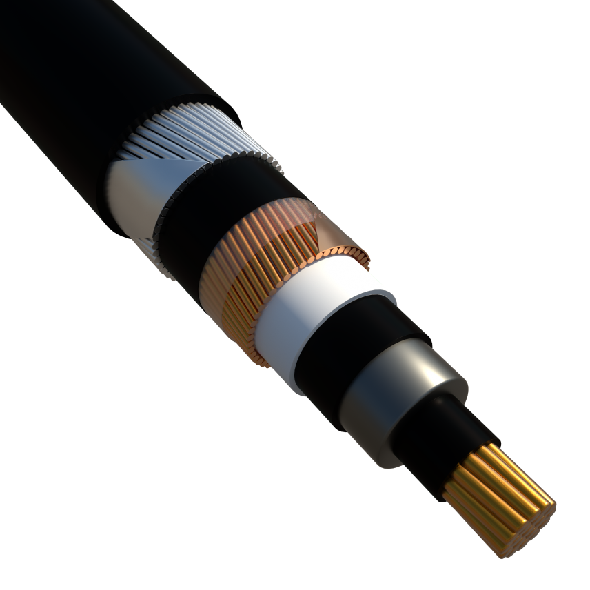 Hydrocarbon resistant & fire retardant, Single core Cu Cond. CTS, AWA and PVC sheath